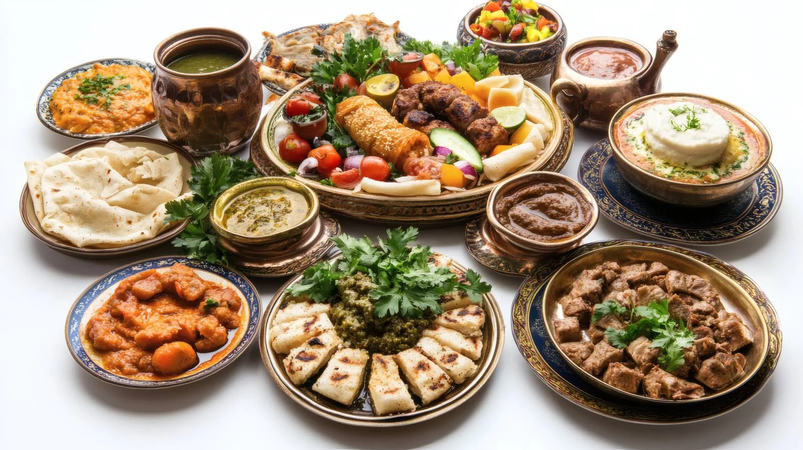 Exquisite Arabic Middle Eastern Cuisine Presentation — free download from Dotvec