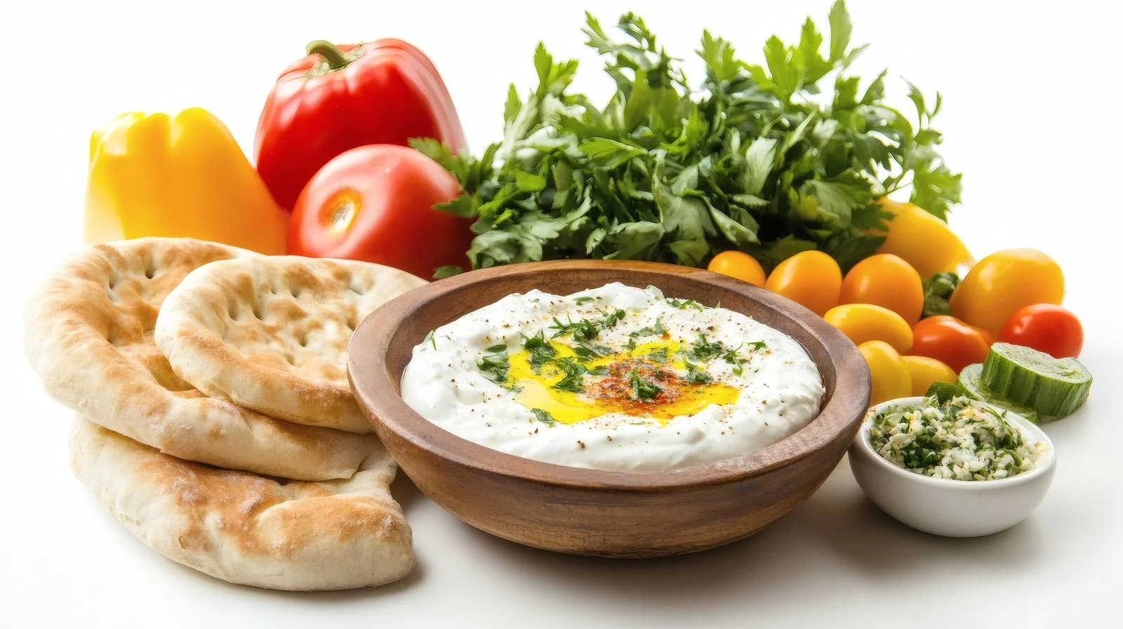 Authentic Arabic Breakfast Spread with Labneh — free download from Dotvec