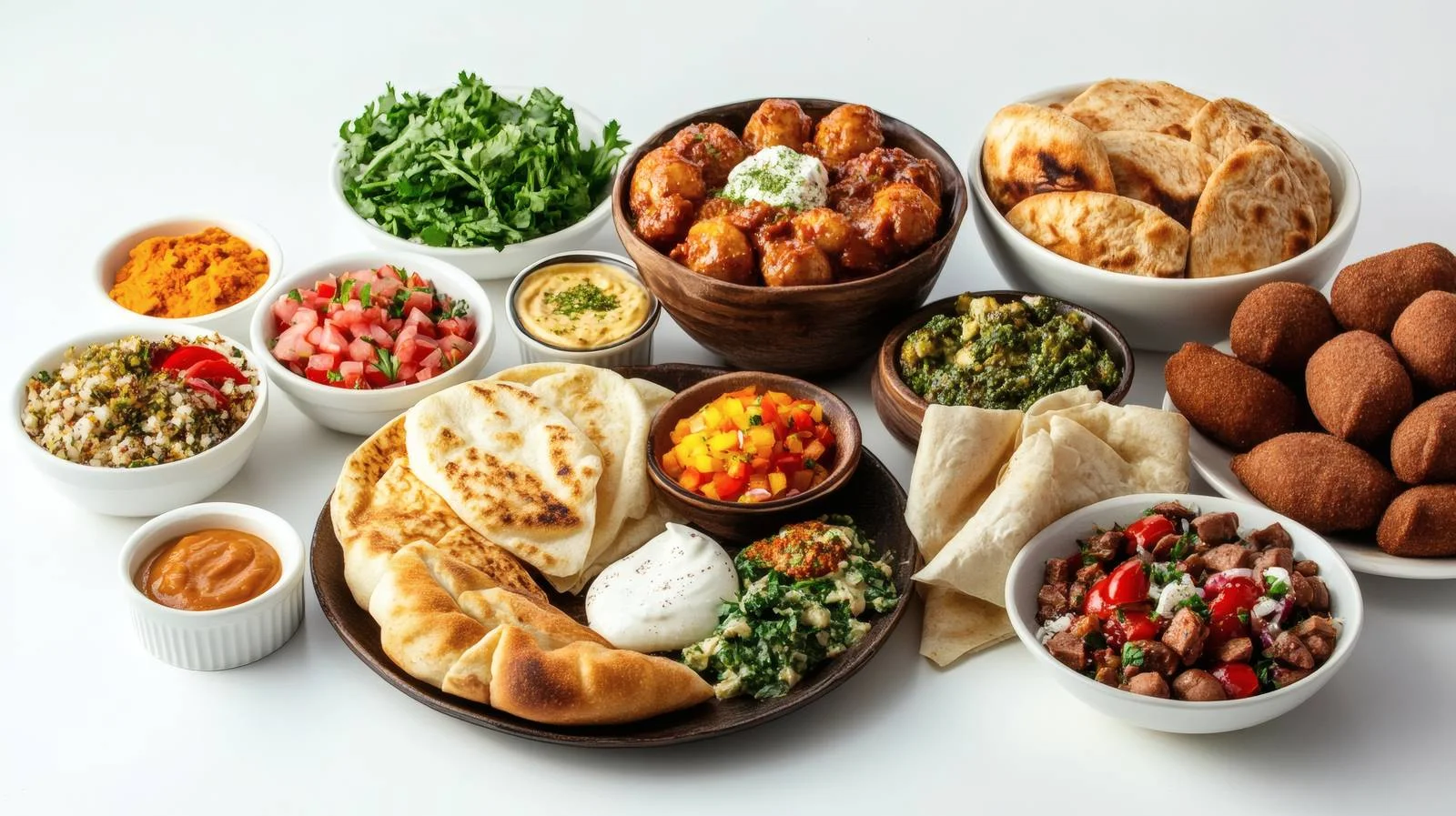 Traditional Arabic Breakfast on White Background — free download from Dotvec