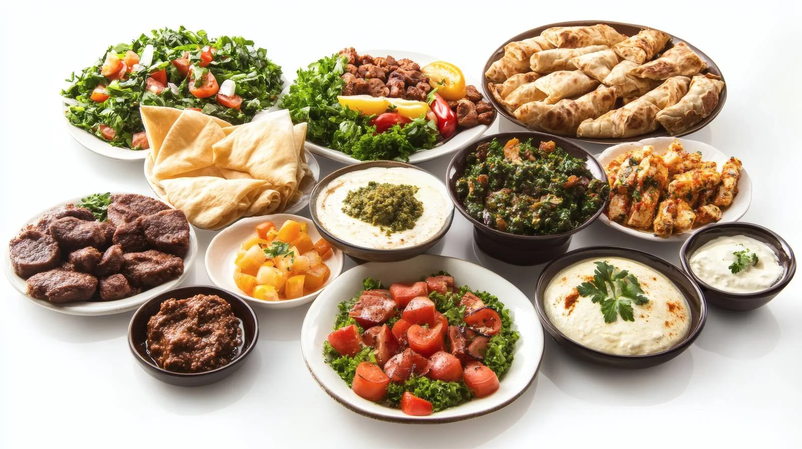 Exquisite Arabic Breakfast Spread on White Background — free download from Dotvec