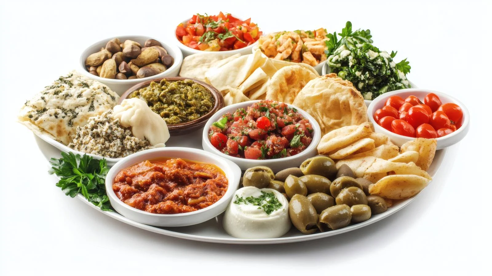 Exquisite Arabic Breakfast Spread on White — free download from Dotvec
