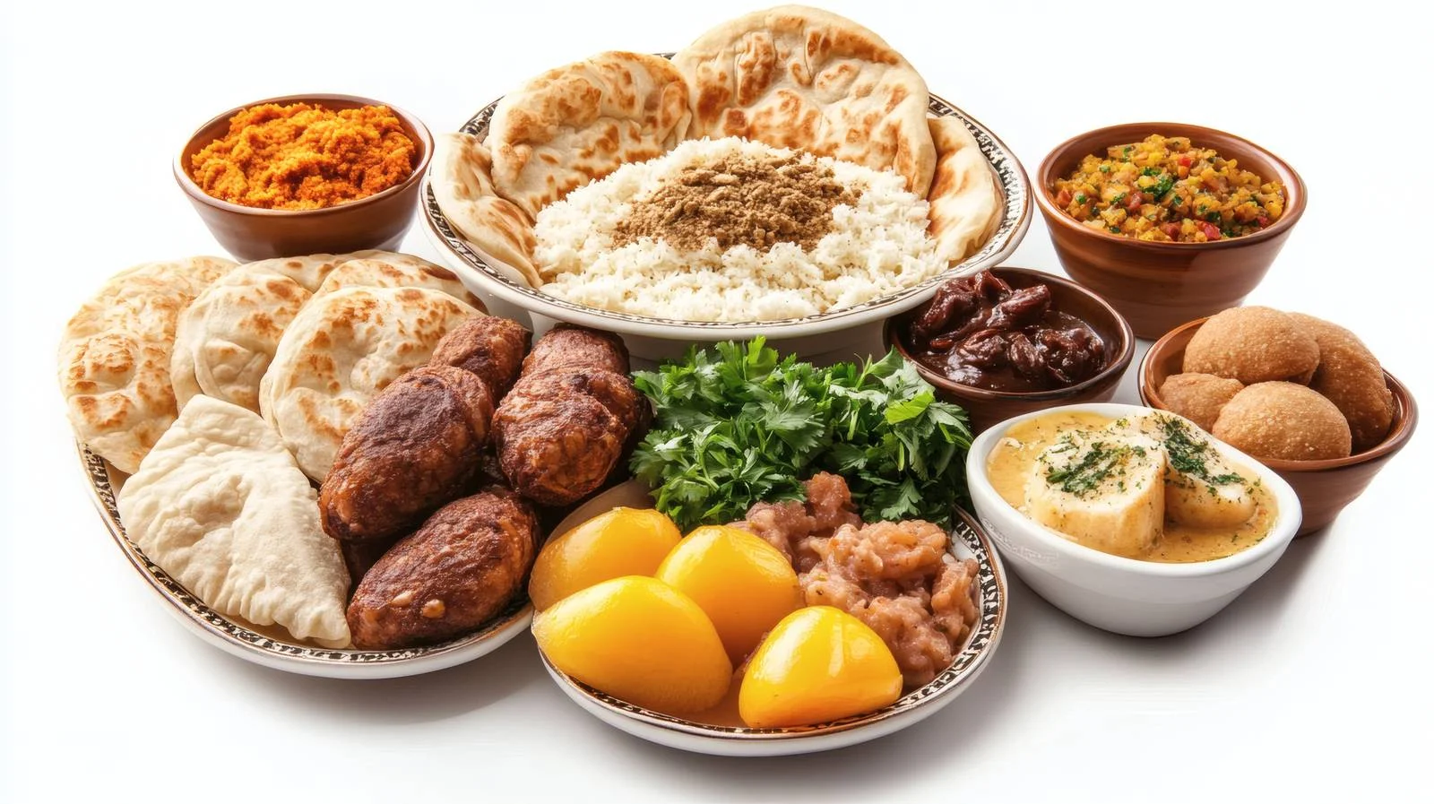 Traditional Arabic Foul Breakfast on White — free download from Dotvec