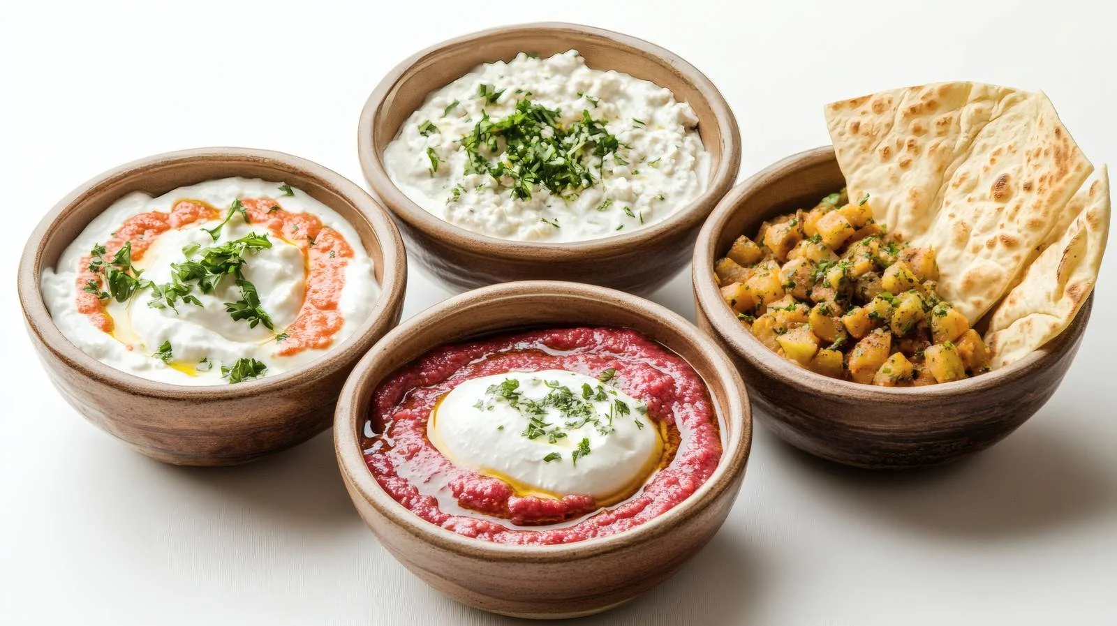 Traditional Arabic Breakfast Spread with Dips — free download from Dotvec