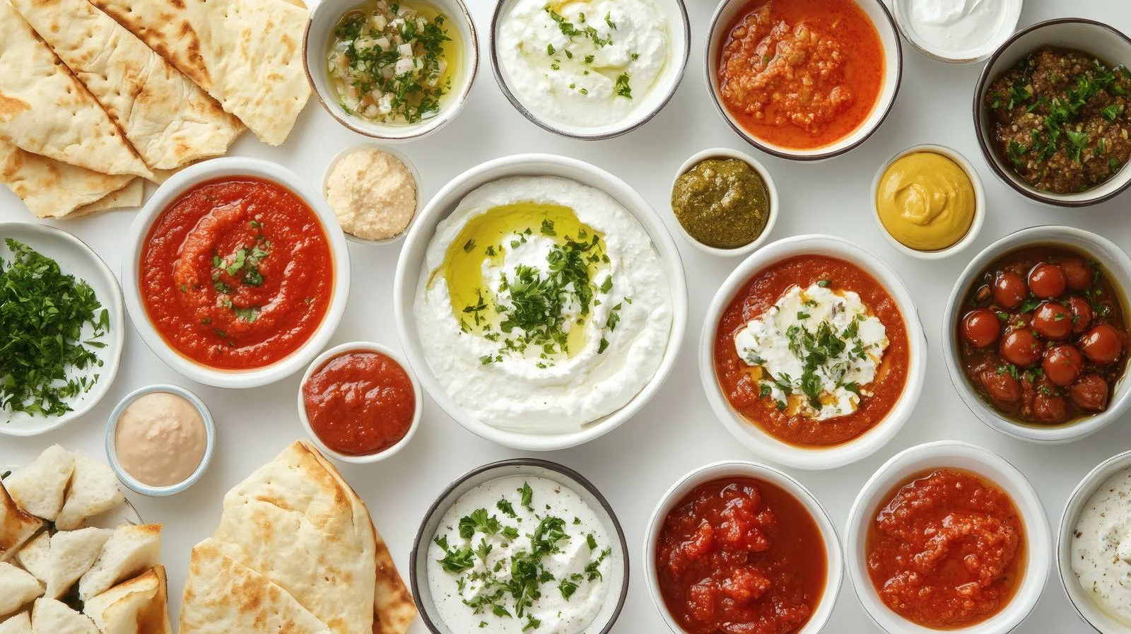 Exquisite Arabic Breakfast Spread with Dips — free download from Dotvec