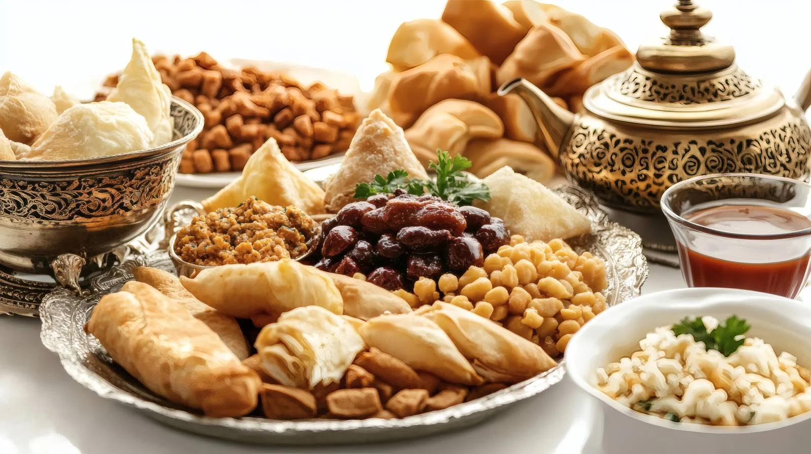 Traditional Arabic breakfast plate with beans — free download from Dotvec