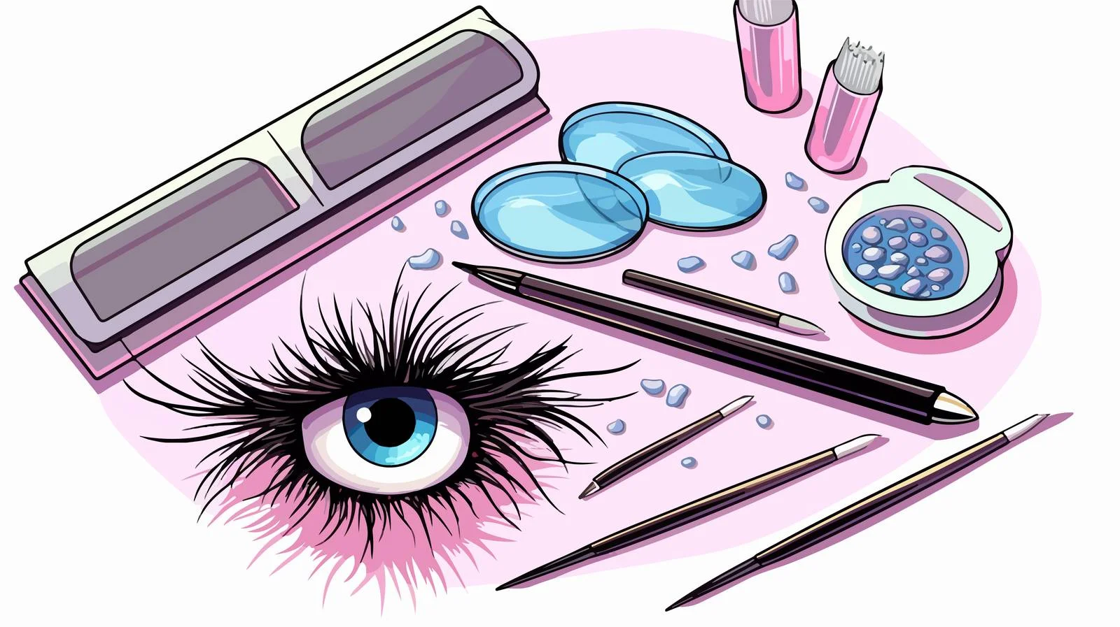 Eyelash Accessories Top View — free download from Dotvec