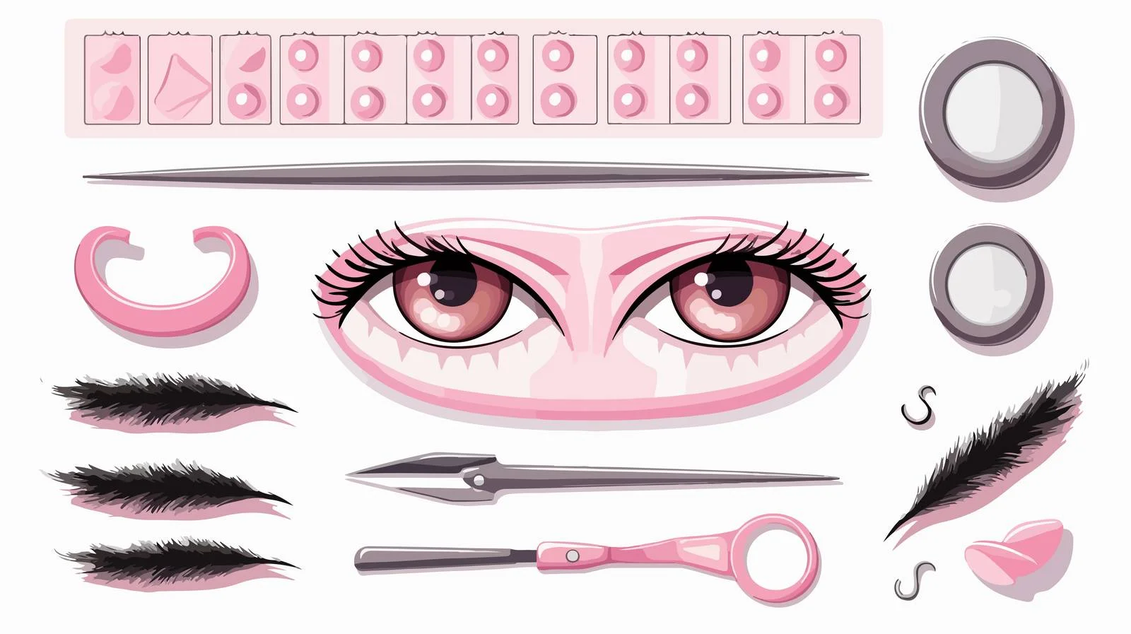Professional Eyelash Extension Kit Top View — free download from Dotvec