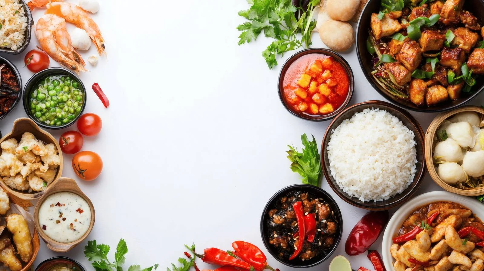 Exquisite Asian Cuisine on White Background — free download from Dotvec