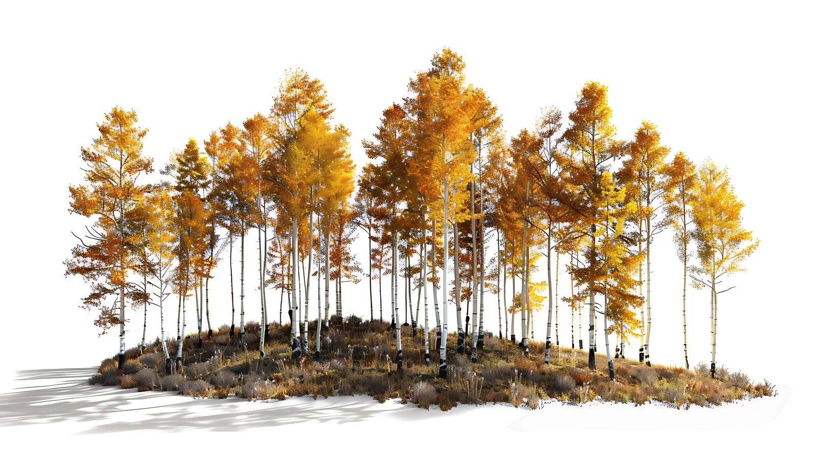 Fall Aspen Colors with Emerging Pine Shadows — free download from Dotvec