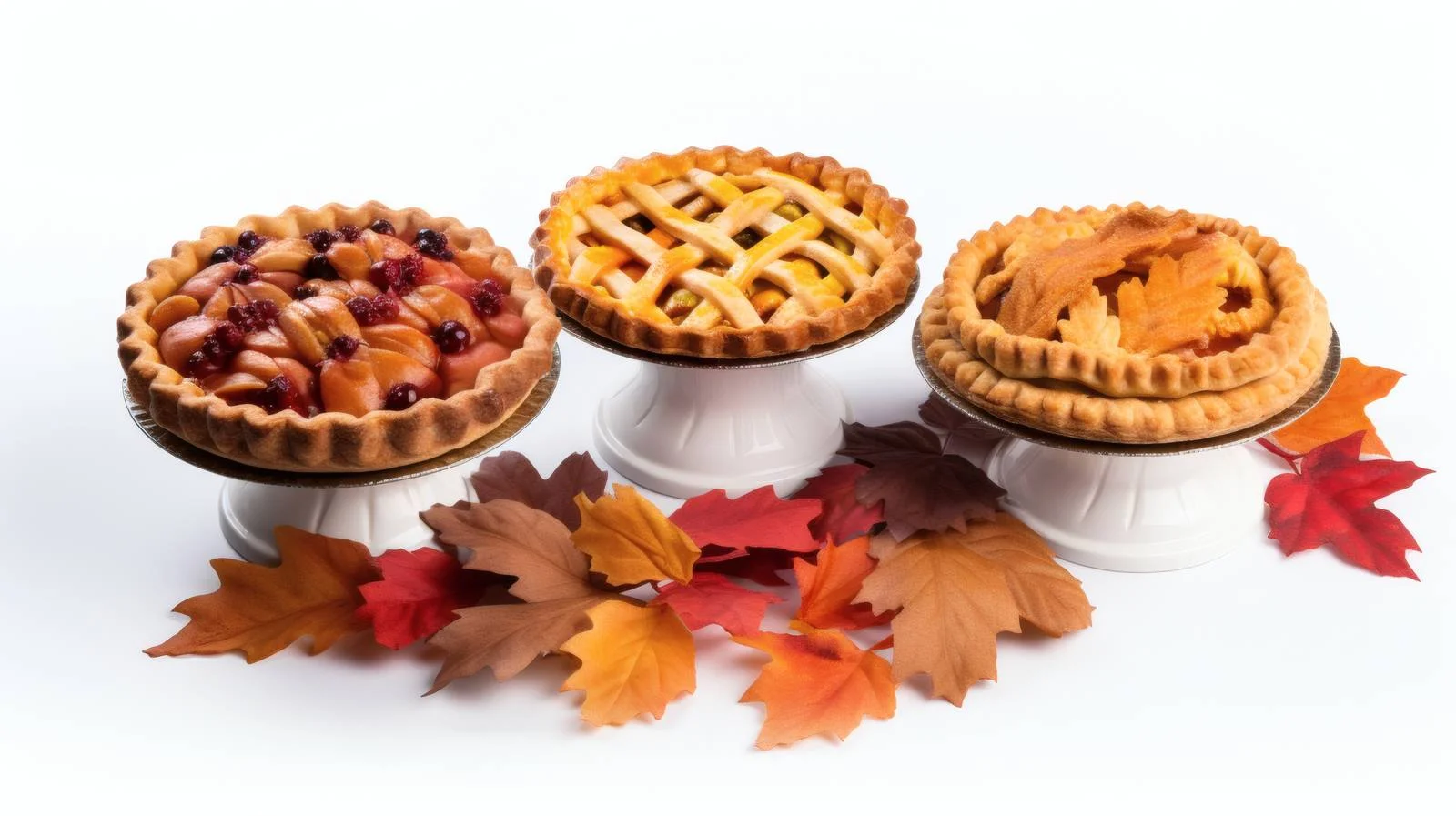Autumn Pie Selection on White Background — free download from Dotvec