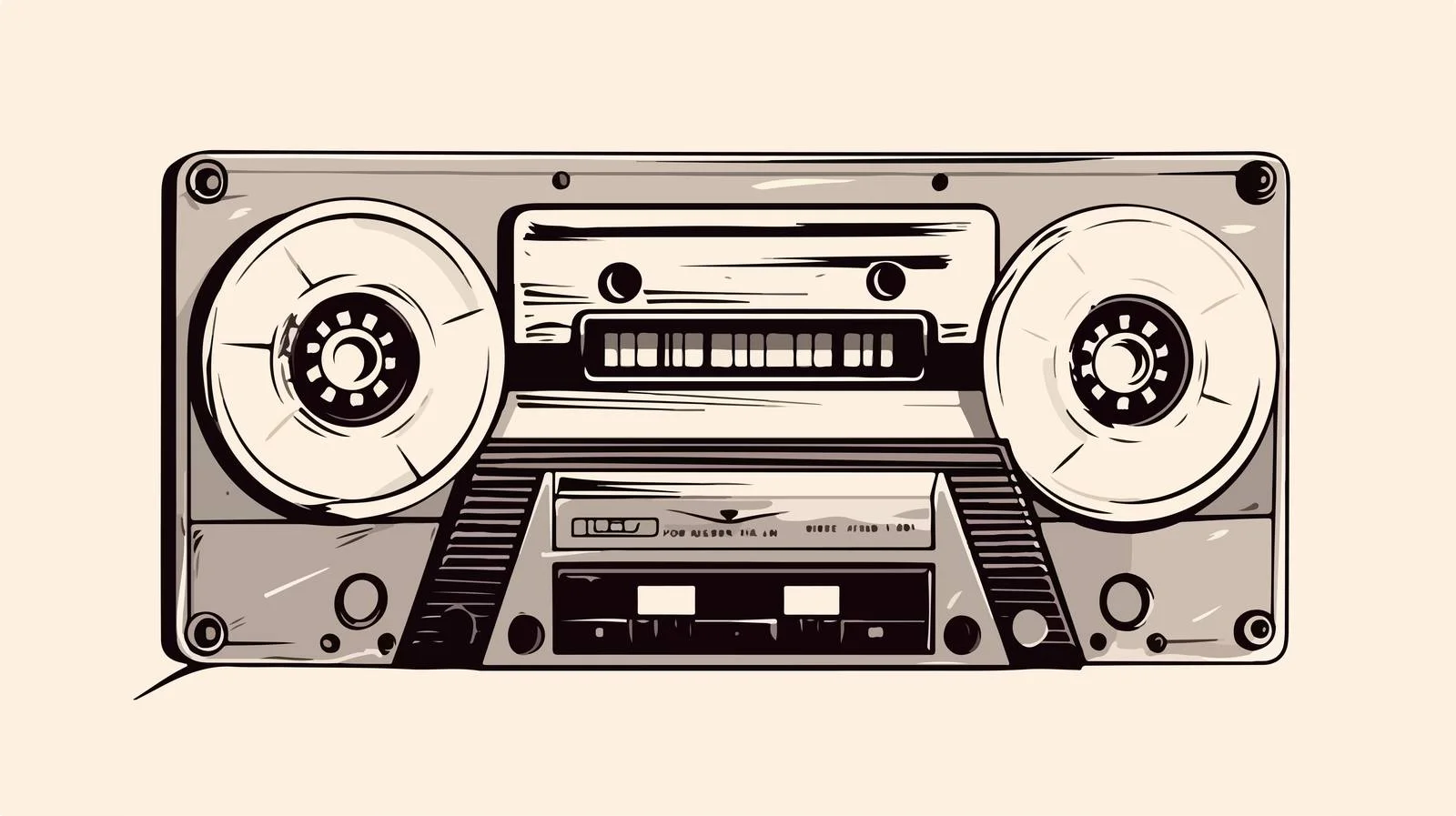 Vintage Audio Cassette Sketch Illustration — free download from Dotvec