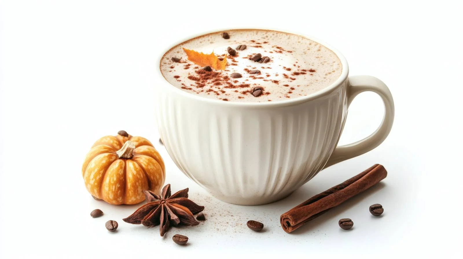 Festive Pumpkin Spice Latte on White — free download from Dotvec