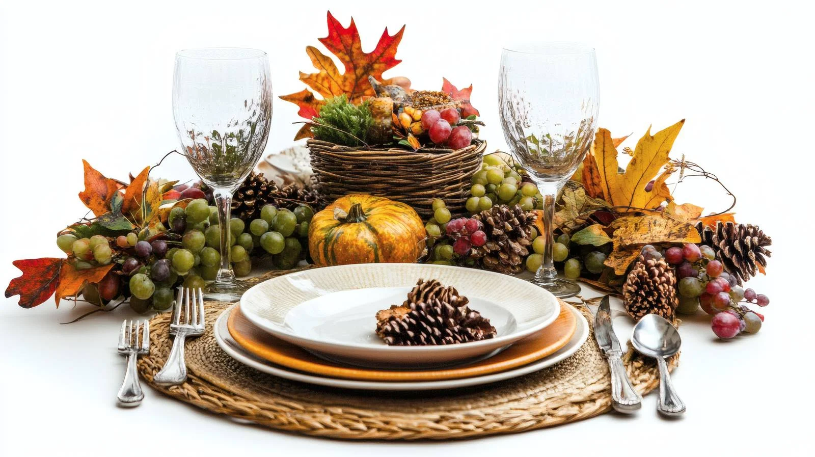 Elegant Autumn Thanksgiving Table Setting — free download from Dotvec