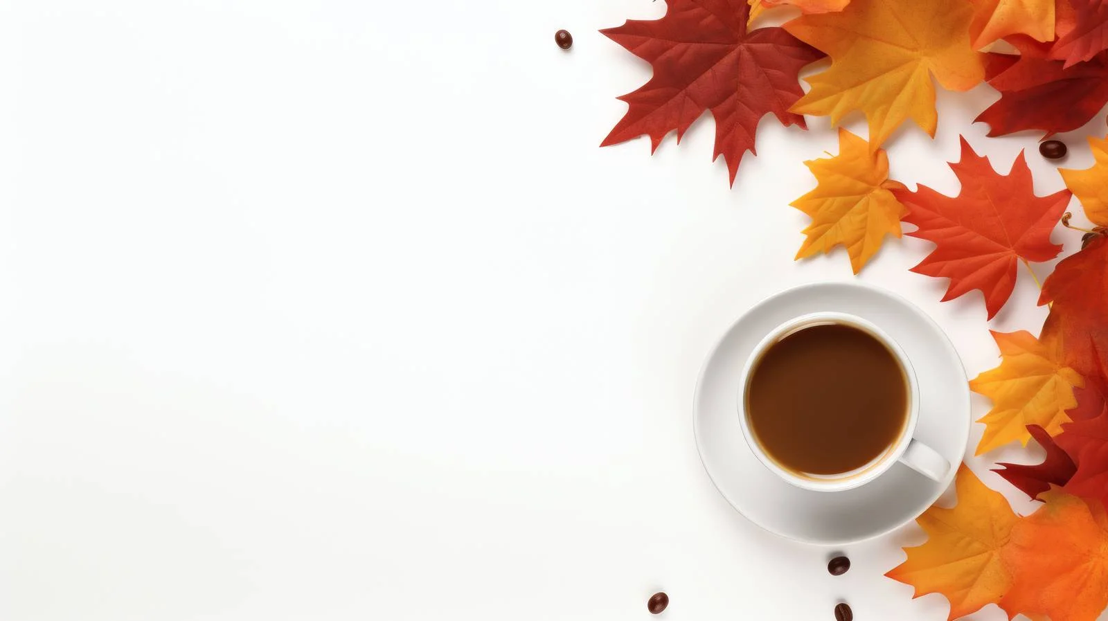 Cozy Autumn Setting with Coffee and Leaves — free download from Dotvec