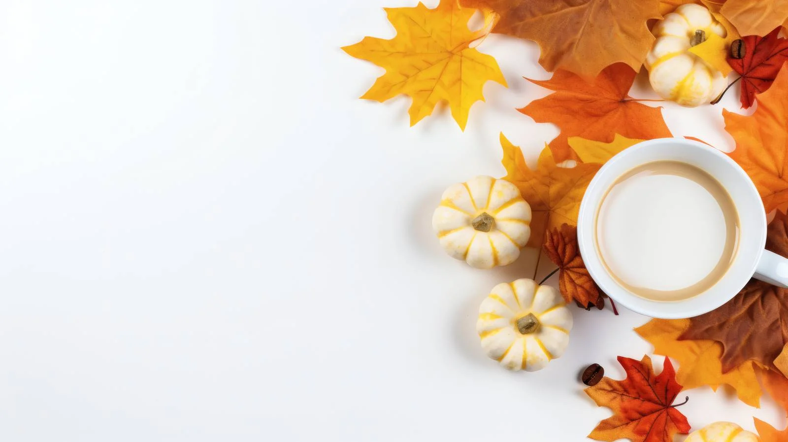 Fall Harvest Scene with Coffee and Pumpkins — free download from Dotvec