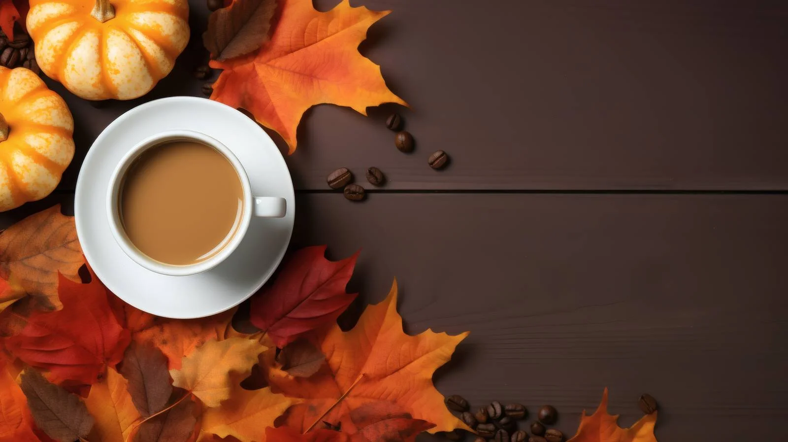 Seasonal Coffee and Maple Fall Display — free download from Dotvec