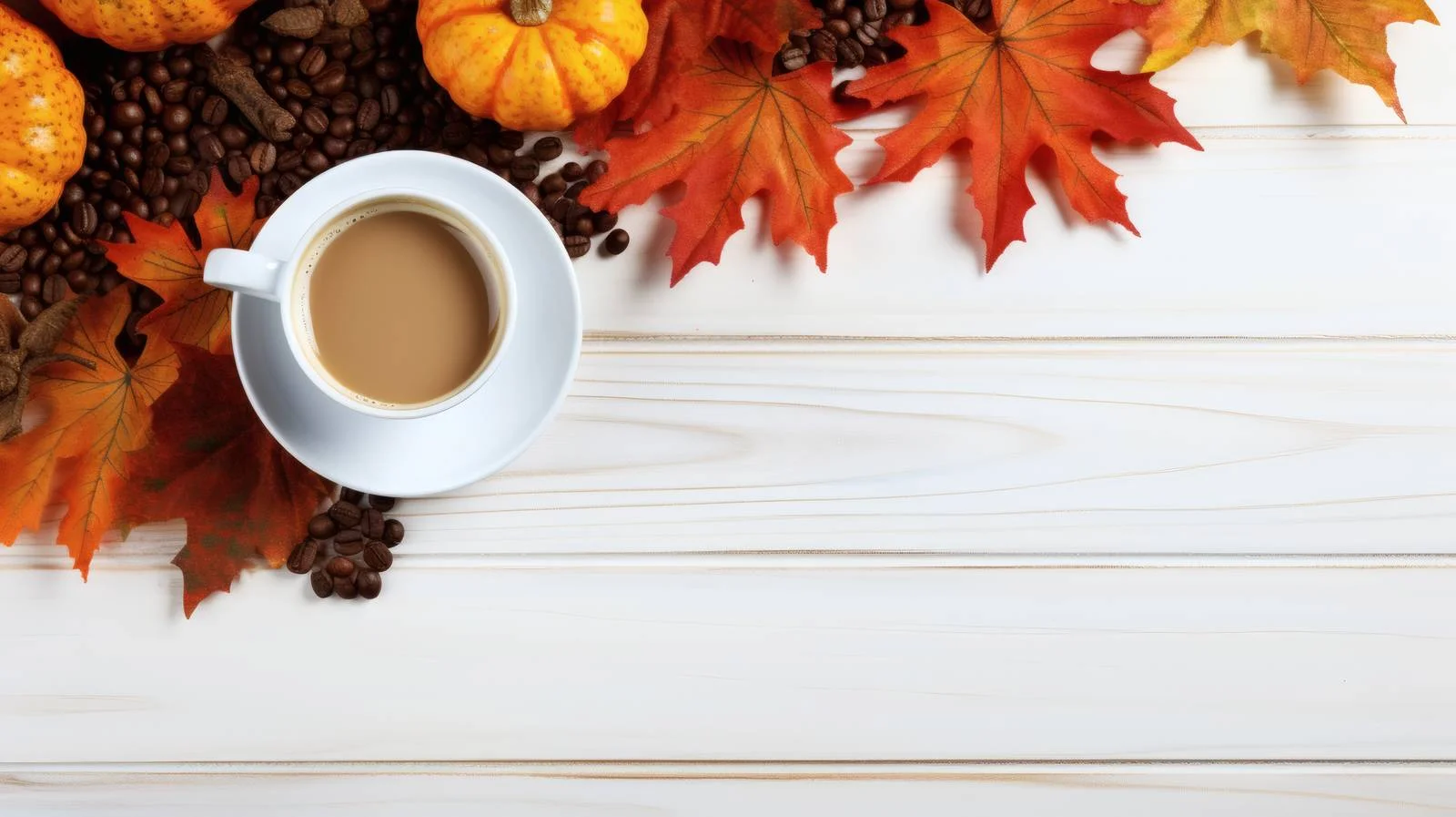 Cozy Autumn Scene with Pumpkins and Coffee — free download from Dotvec
