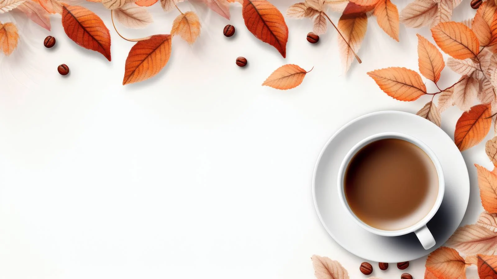 Autumn Coffee Scene with Isolated Leaves — free download from Dotvec