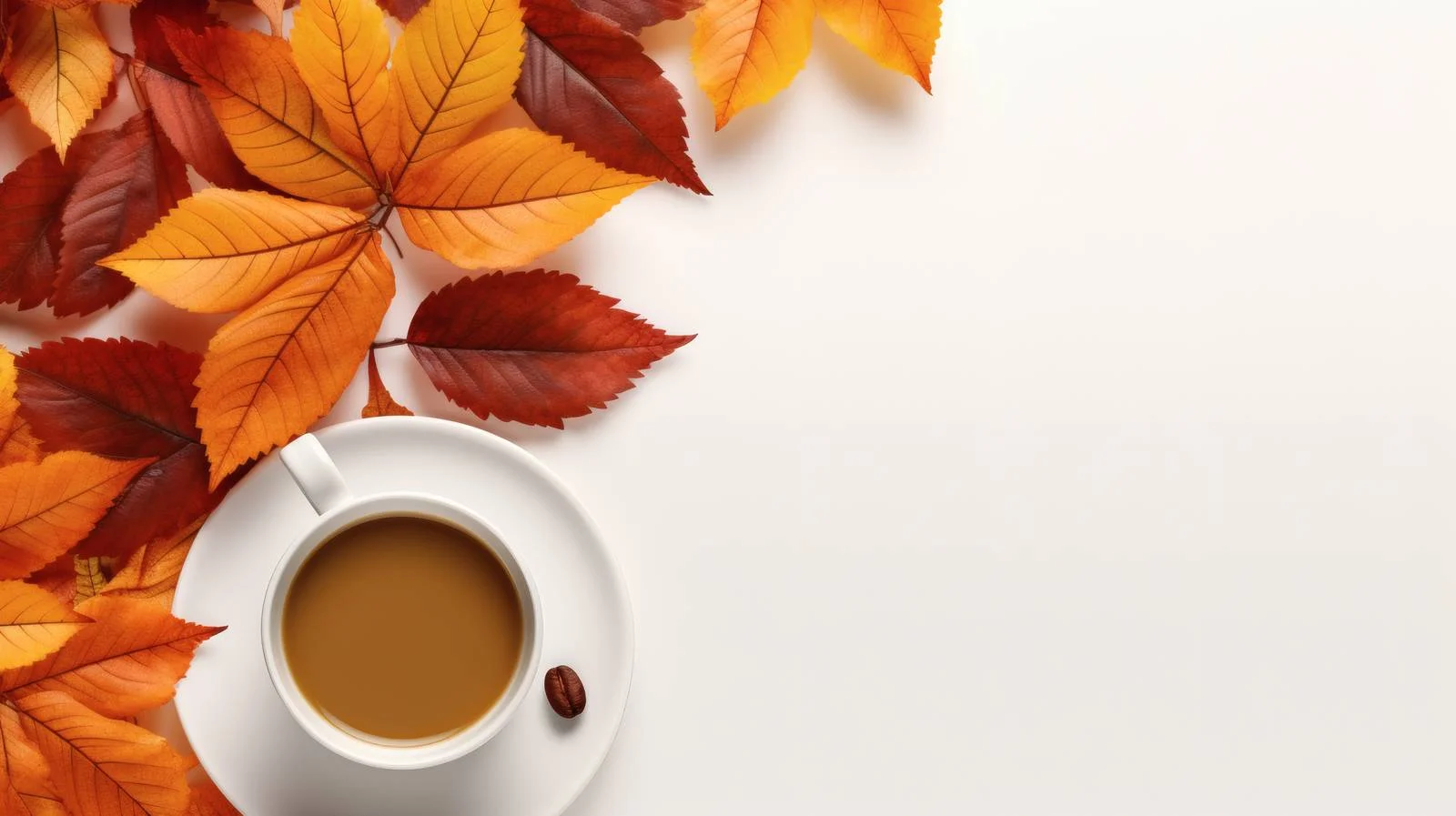 Autumn Coffee and Leaves Background Layout — free download from Dotvec