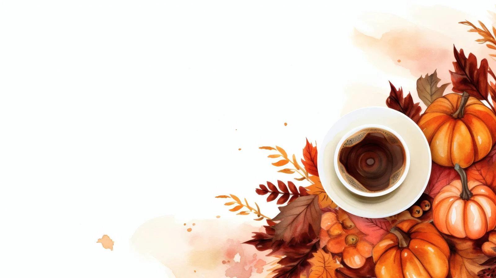 Cozy Autumn Scene with Coffee and Pumpkin — free download from Dotvec