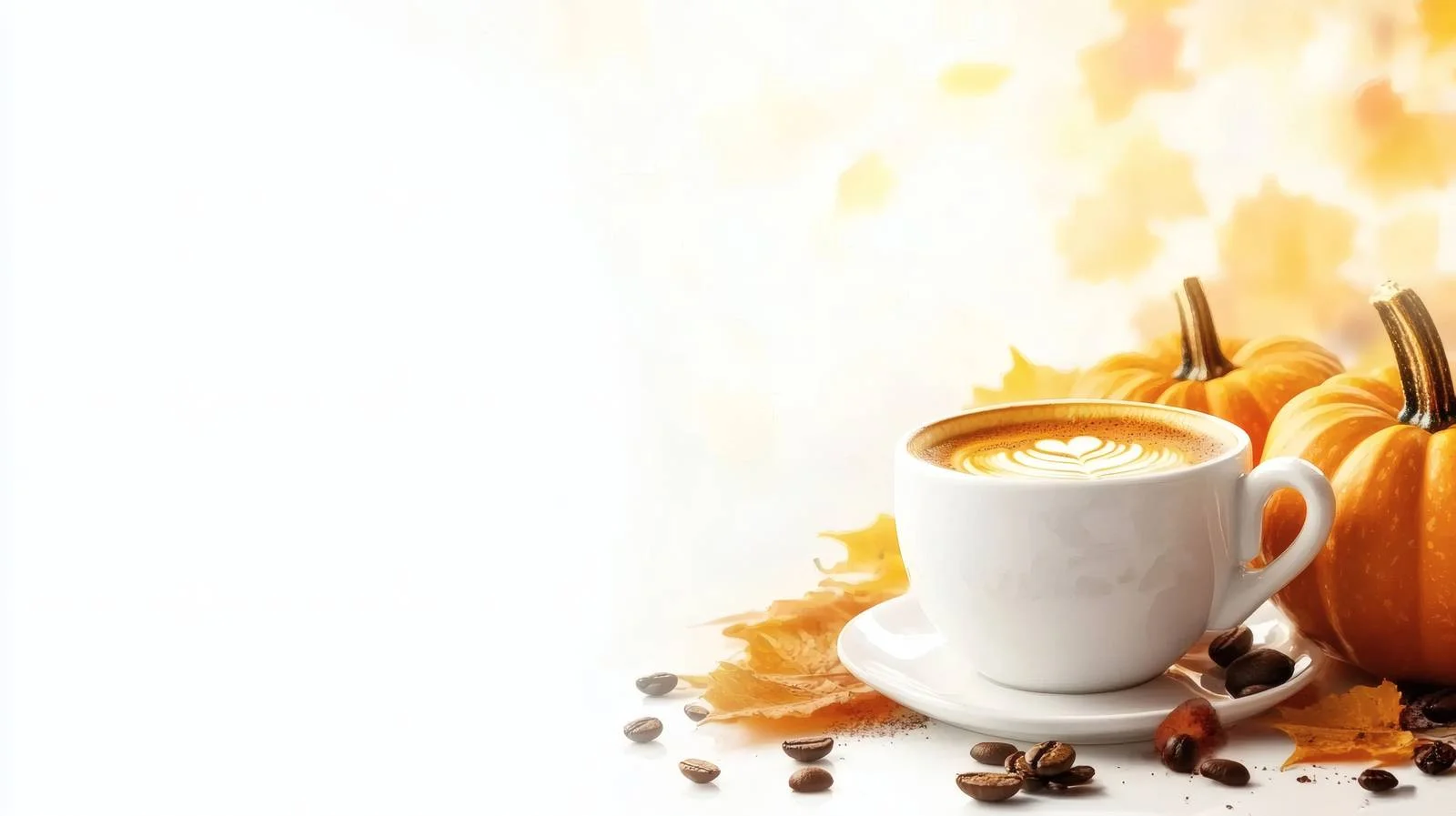 Cozy Autumn Scene with Coffee and Pumpkins — free download from Dotvec