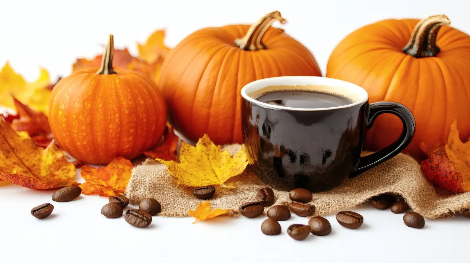 Fall Harvest Scene with Pumpkin Spice Latte — free download from Dotvec