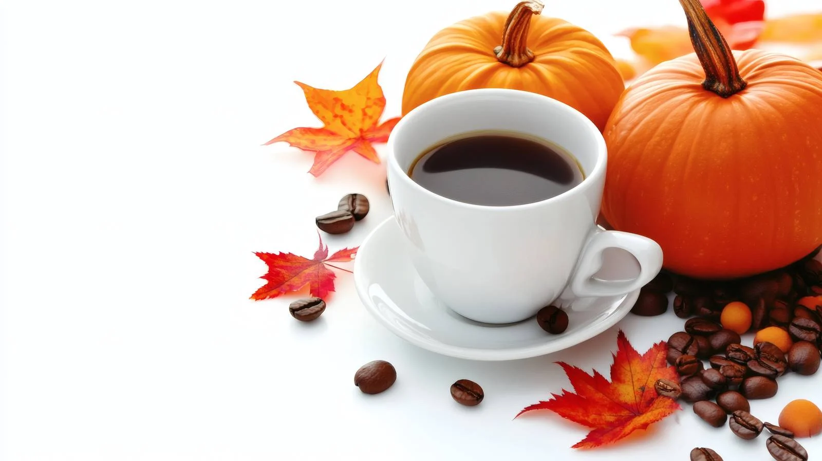 Cozy Autumn Setting with Coffee and Pumpkins — free download from Dotvec