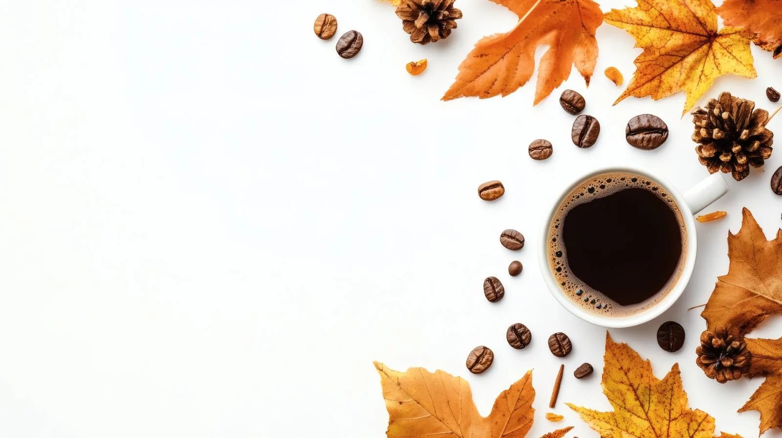 Elegant Autumn Coffee on White Background — free download from Dotvec