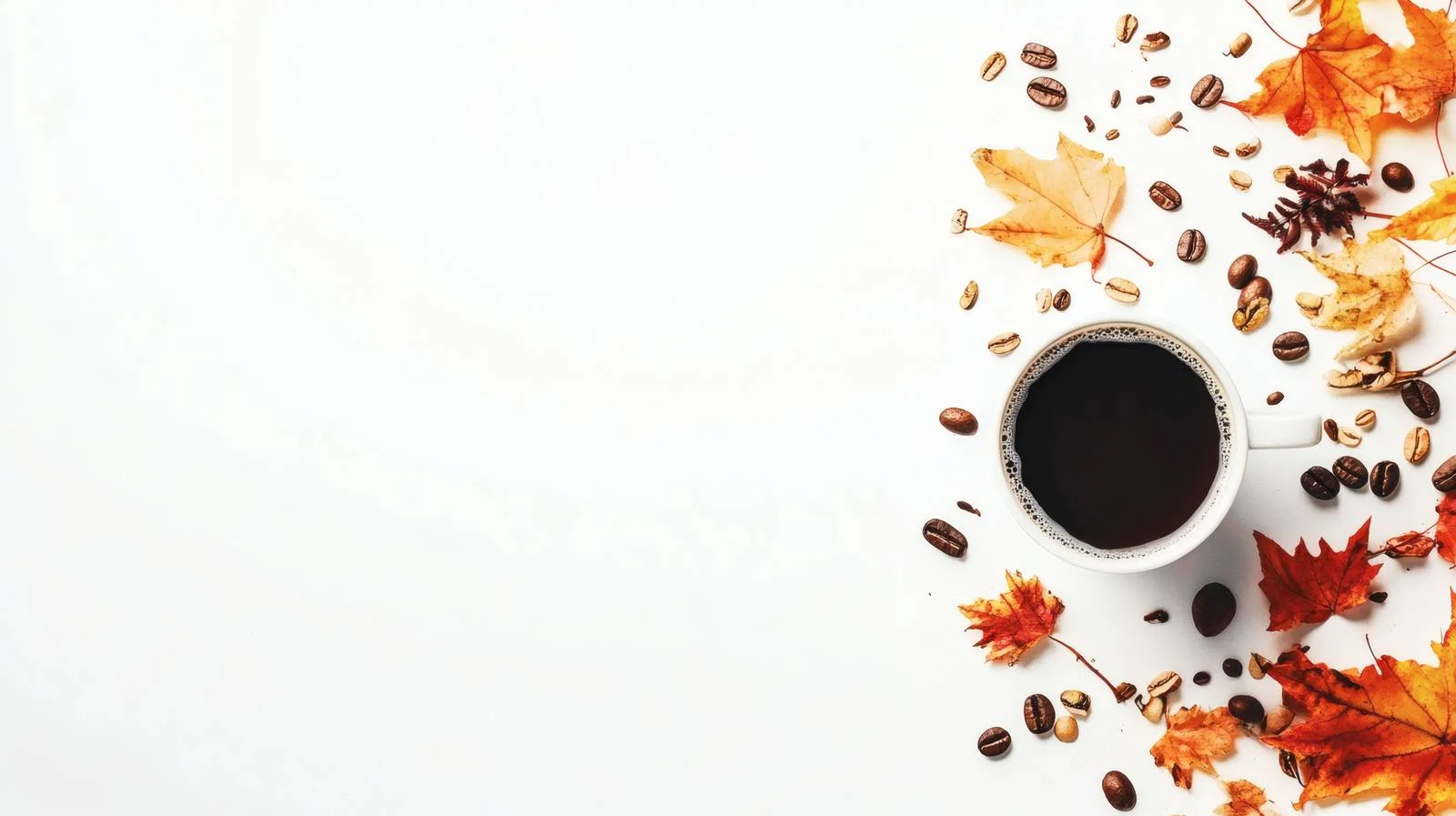Autumn Coffee Theme on White Background — free download from Dotvec