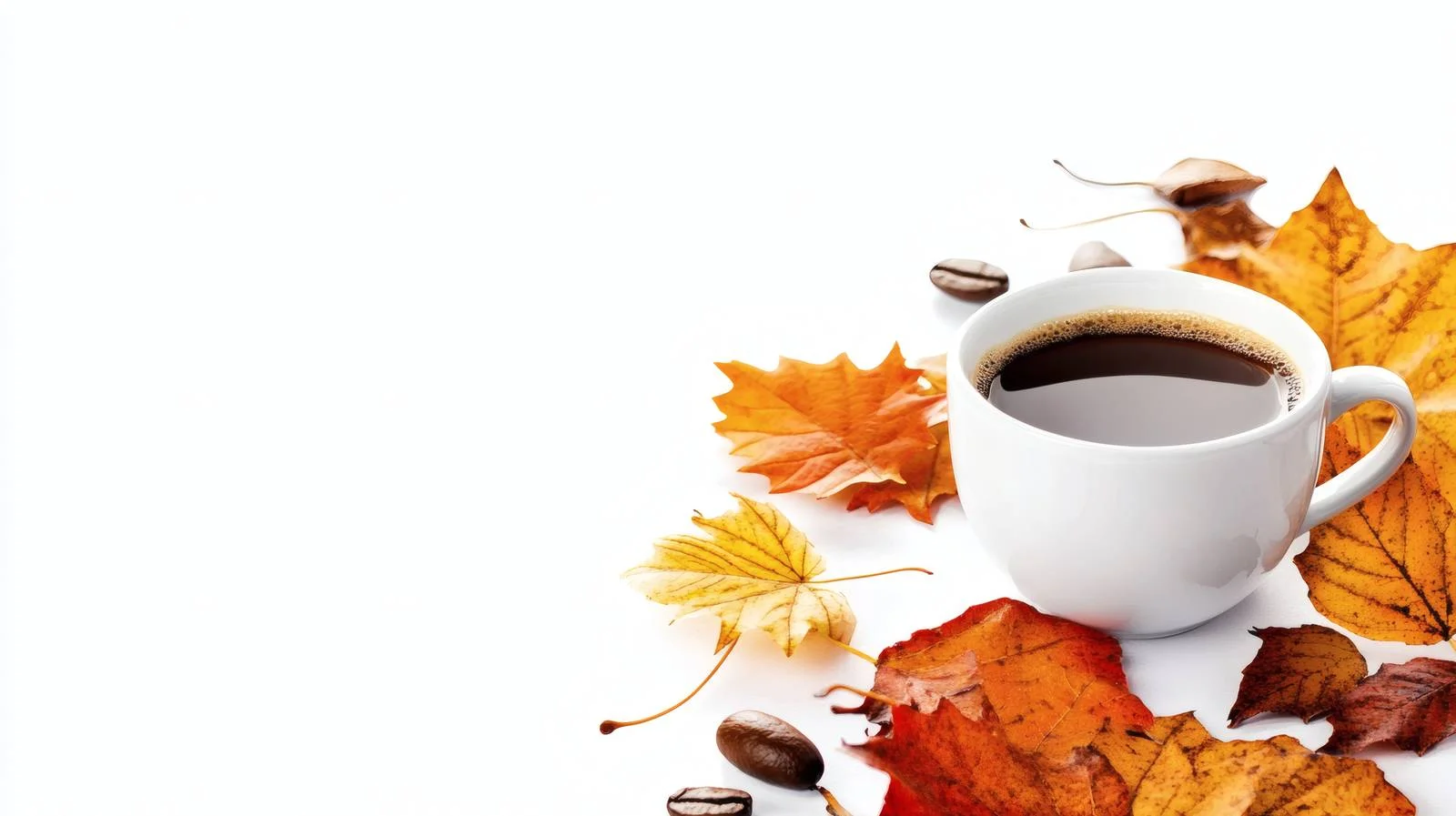 Autumn Coffee Scene on White Background — free download from Dotvec