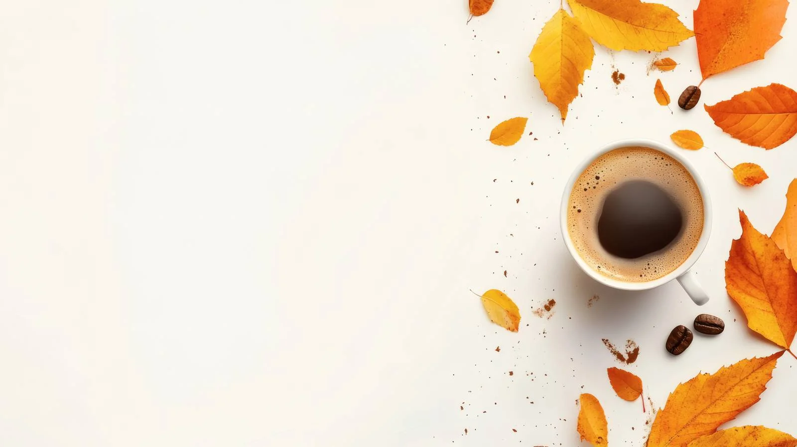 Cozy Autumn Coffee Scene on White Background — free download from Dotvec