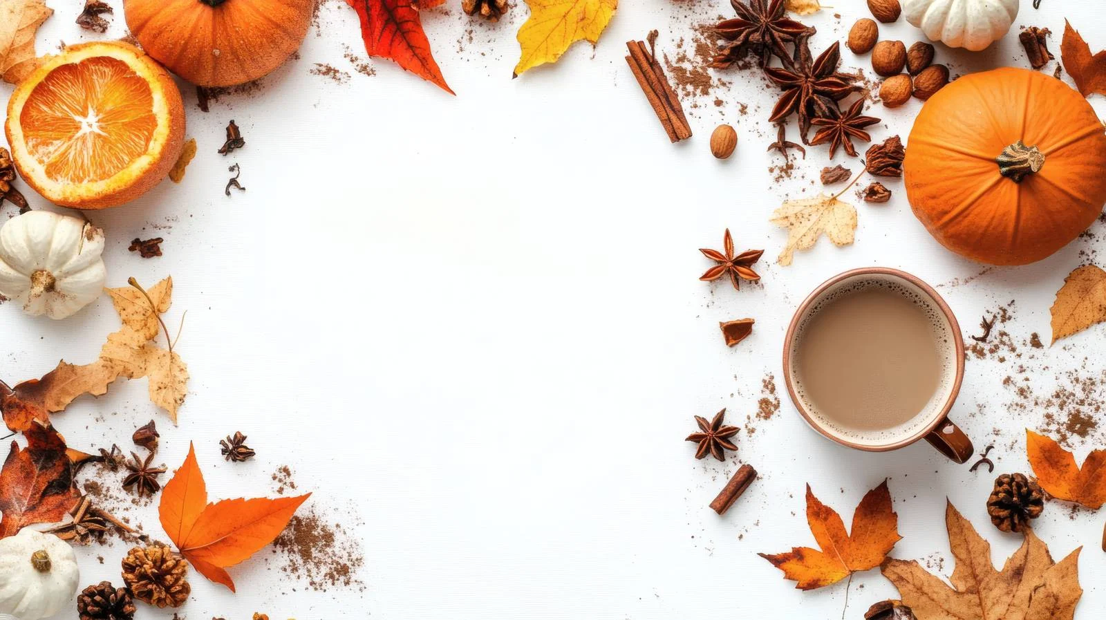Seasonal Fall Layout with Pumpkin Spice Latte — free download from Dotvec