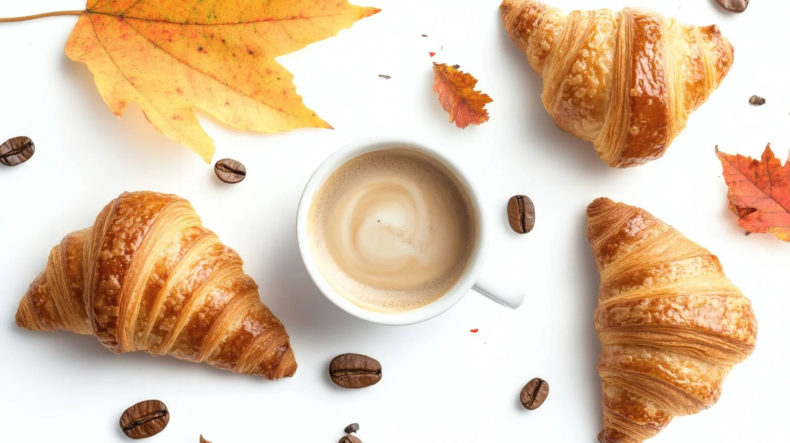 Fall-Themed Morning: Coffee & Croissants — free download from Dotvec