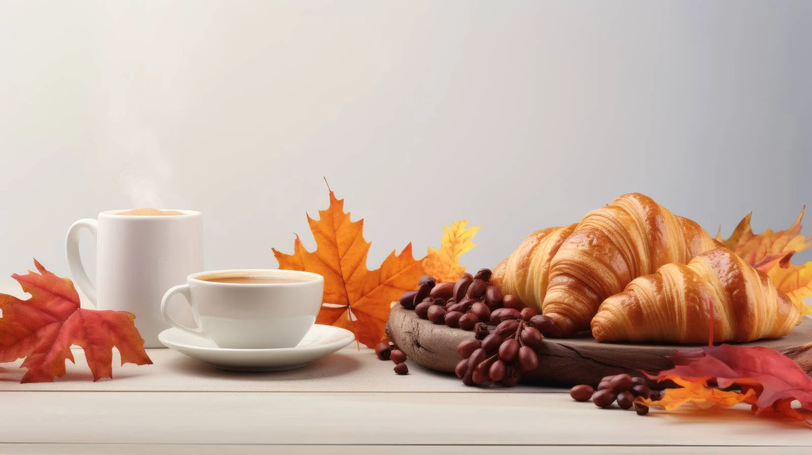 Autumnal Coffee Break with Croissants — free download from Dotvec