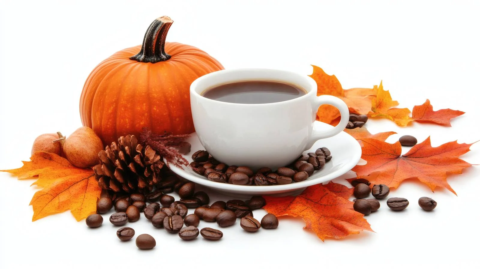 Fall Harvest Arrangement with Pumpkins and Leaves — free download from Dotvec