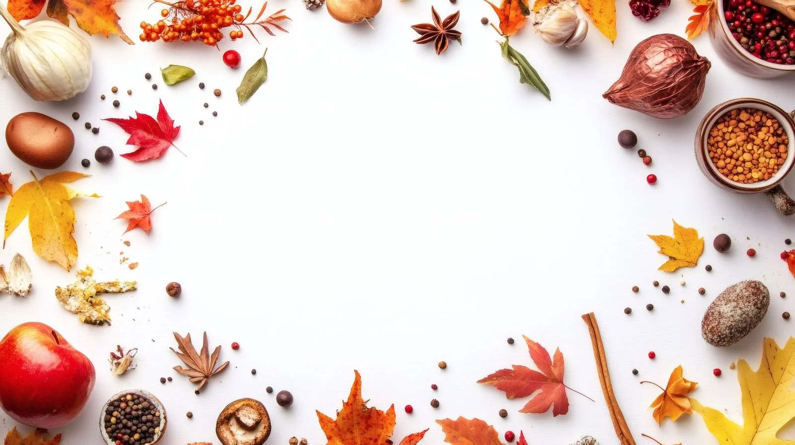 Autumn Culinary Scene on White Background — free download from Dotvec