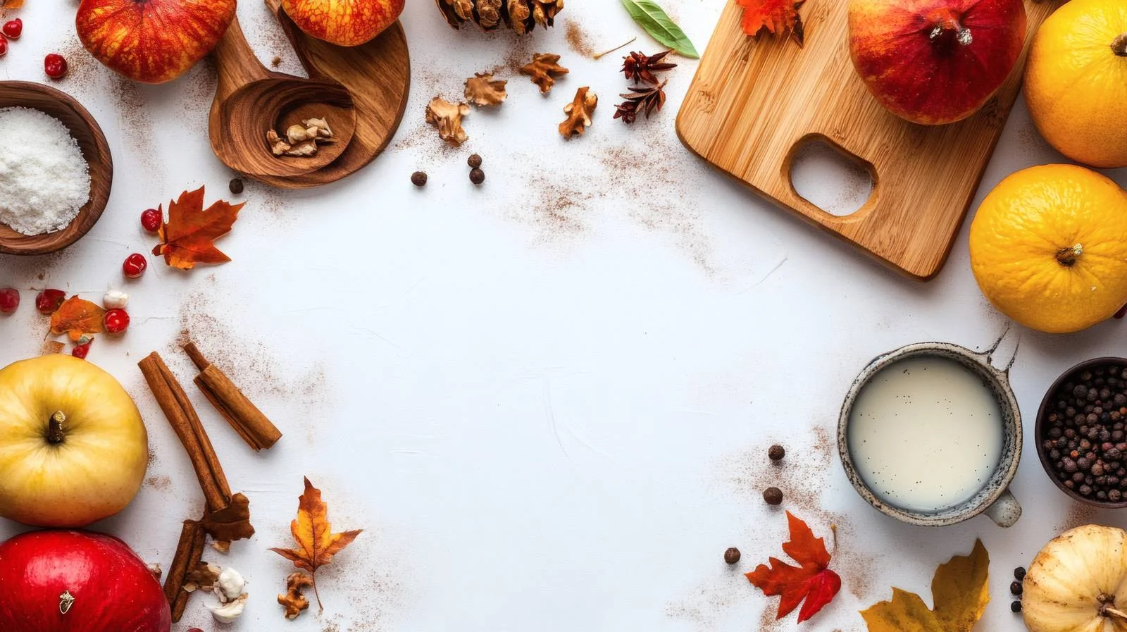 Fall Cooking Scene on White Background — free download from Dotvec