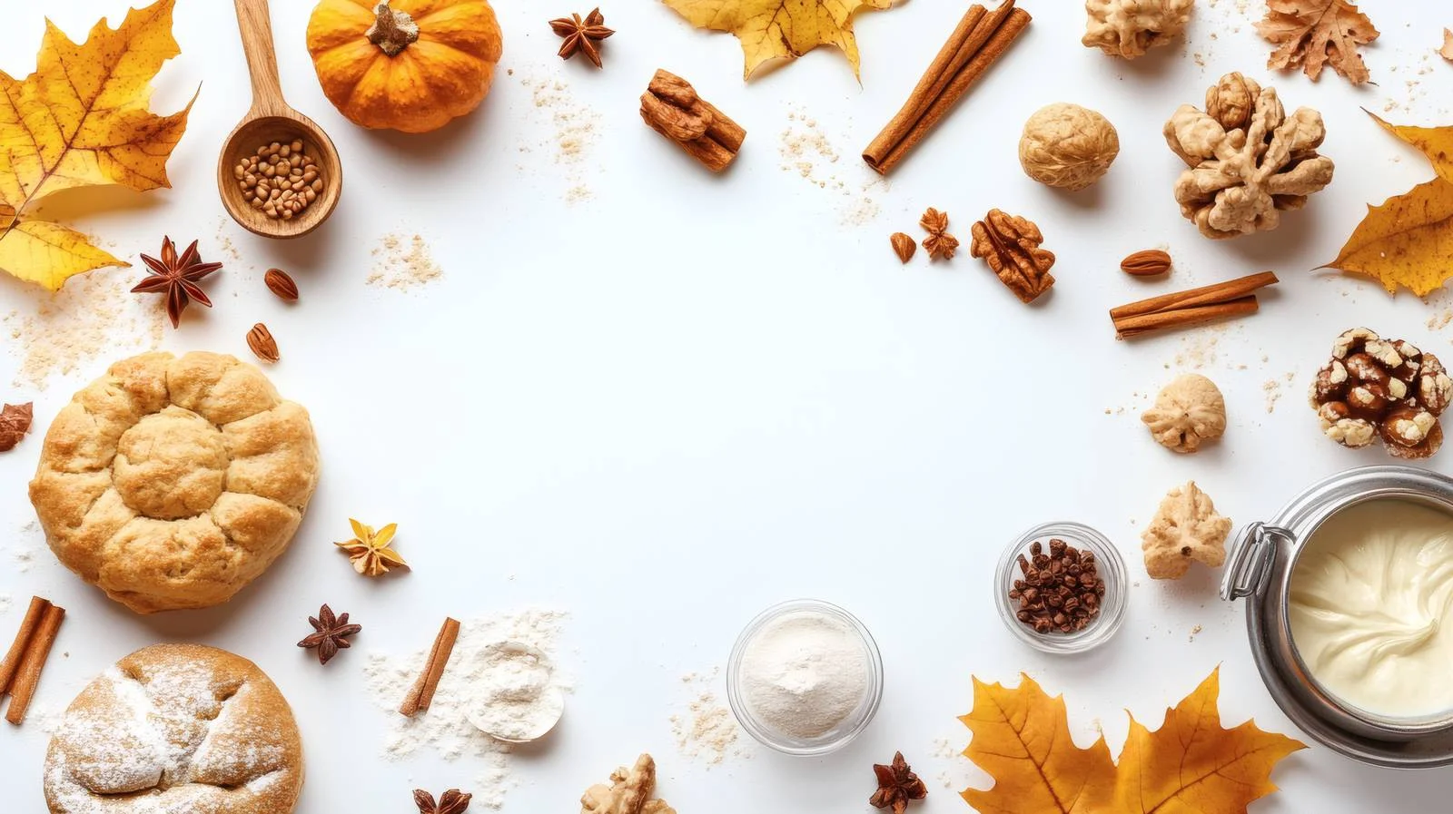 Rustic Autumn Baking White Background — free download from Dotvec