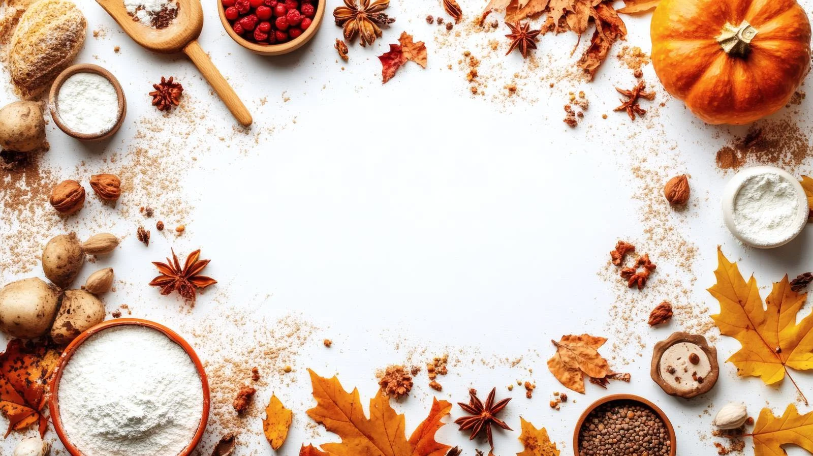 Festive Autumn Baking Scene on White Background — free download from Dotvec