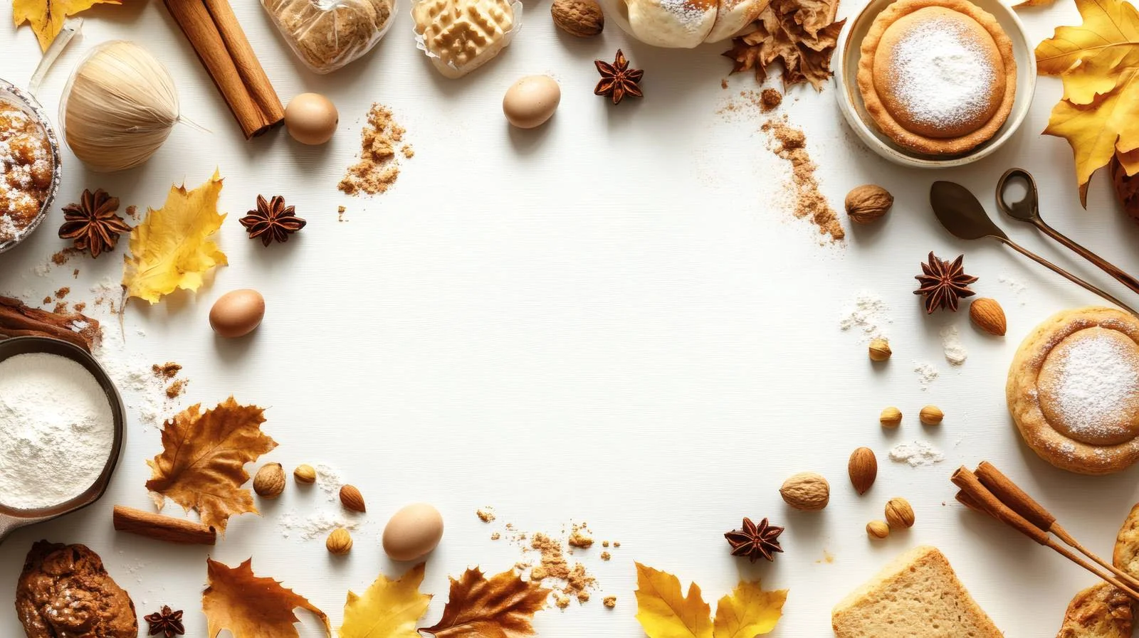 Seasonal Autumn Baking Scene on White Background — free download from Dotvec