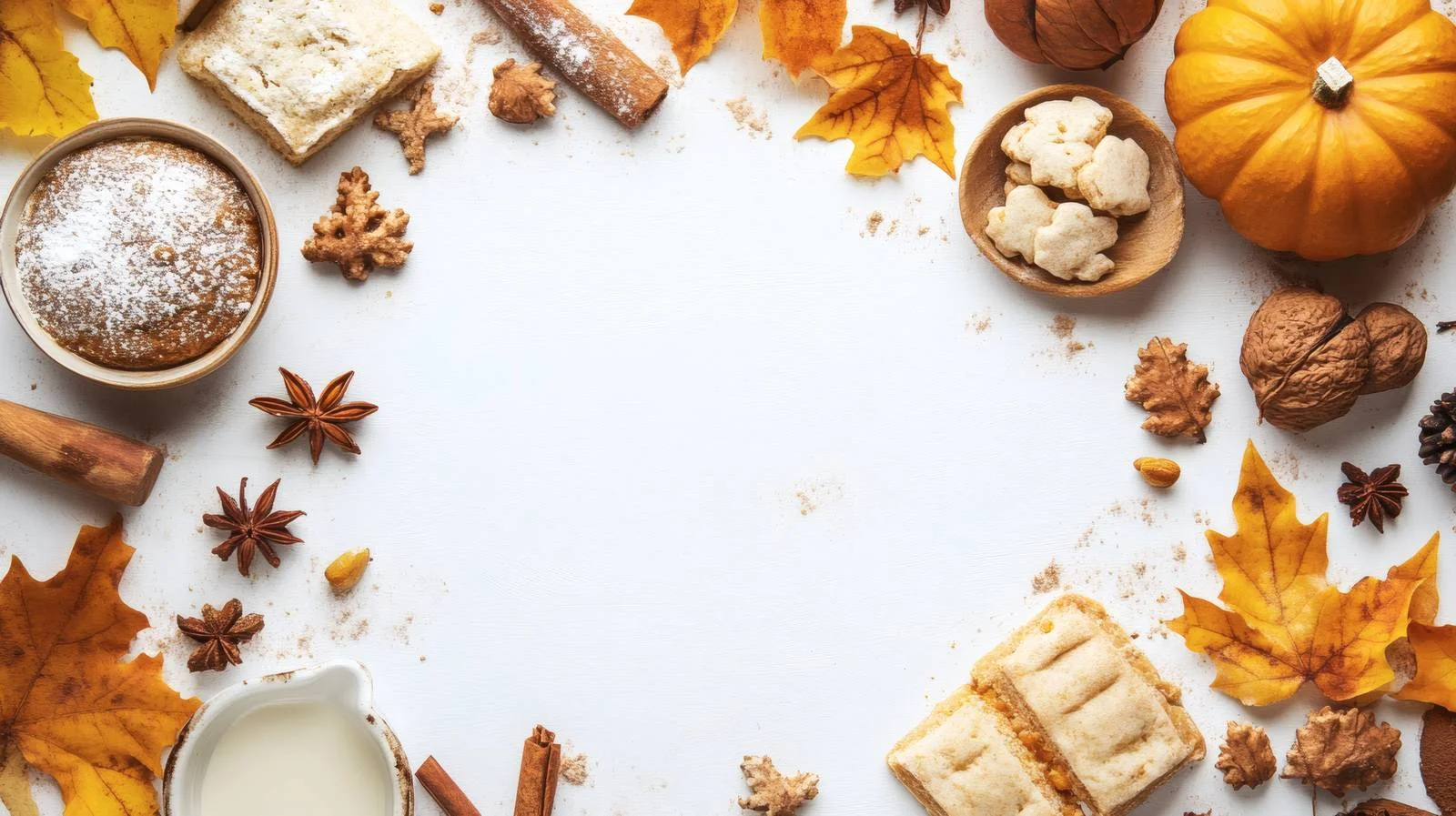 Seasonal Baking Background on White — free download from Dotvec