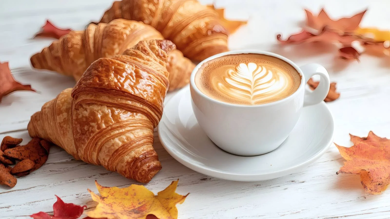 Cozy Autumn Coffee and Croissant Setting — free download from Dotvec