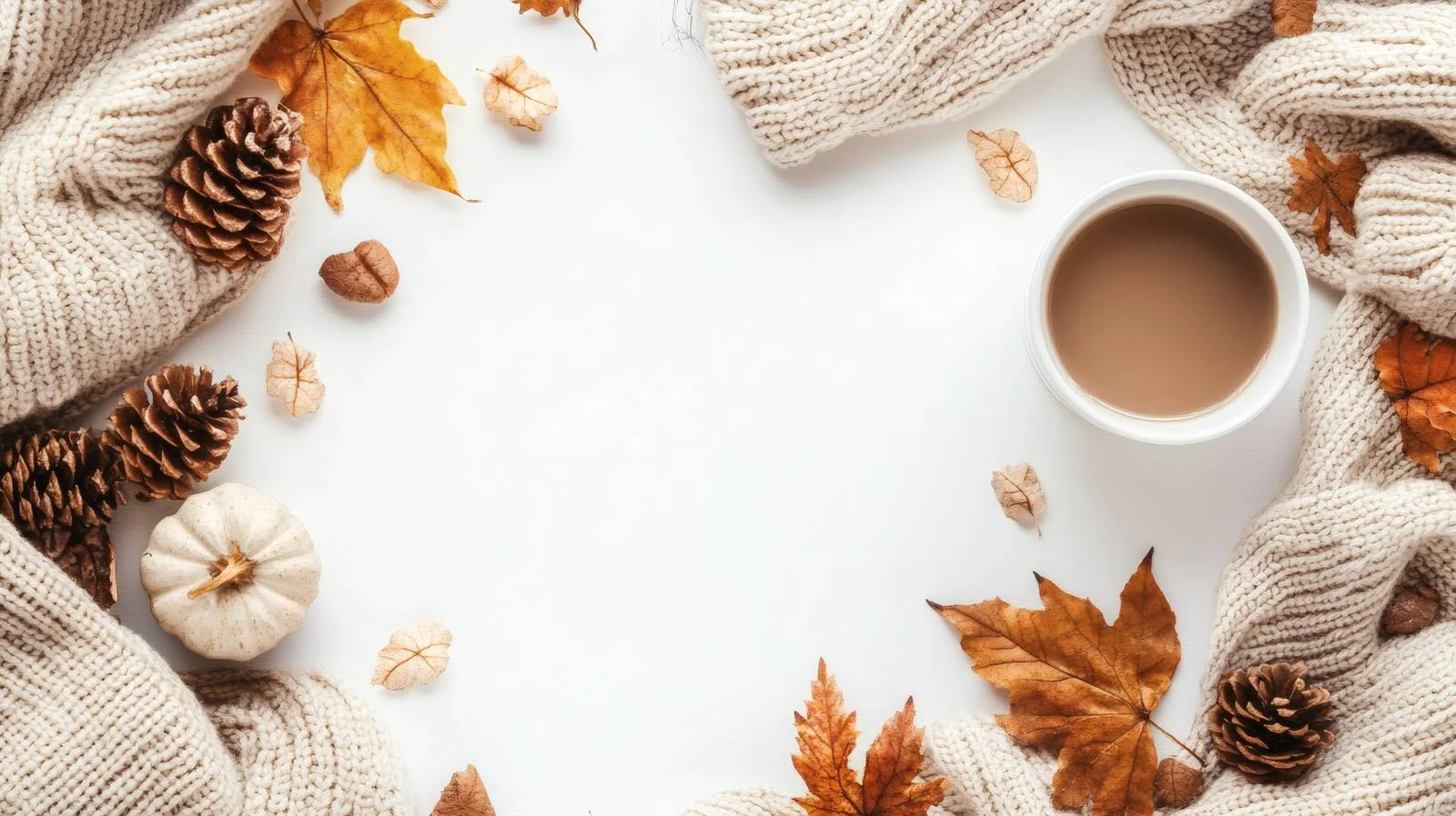 Cozy Autumn Hygge on White Background — free download from Dotvec