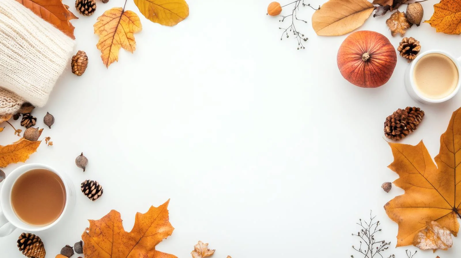 Cozy Autumn Hygge on White Background — free download from Dotvec