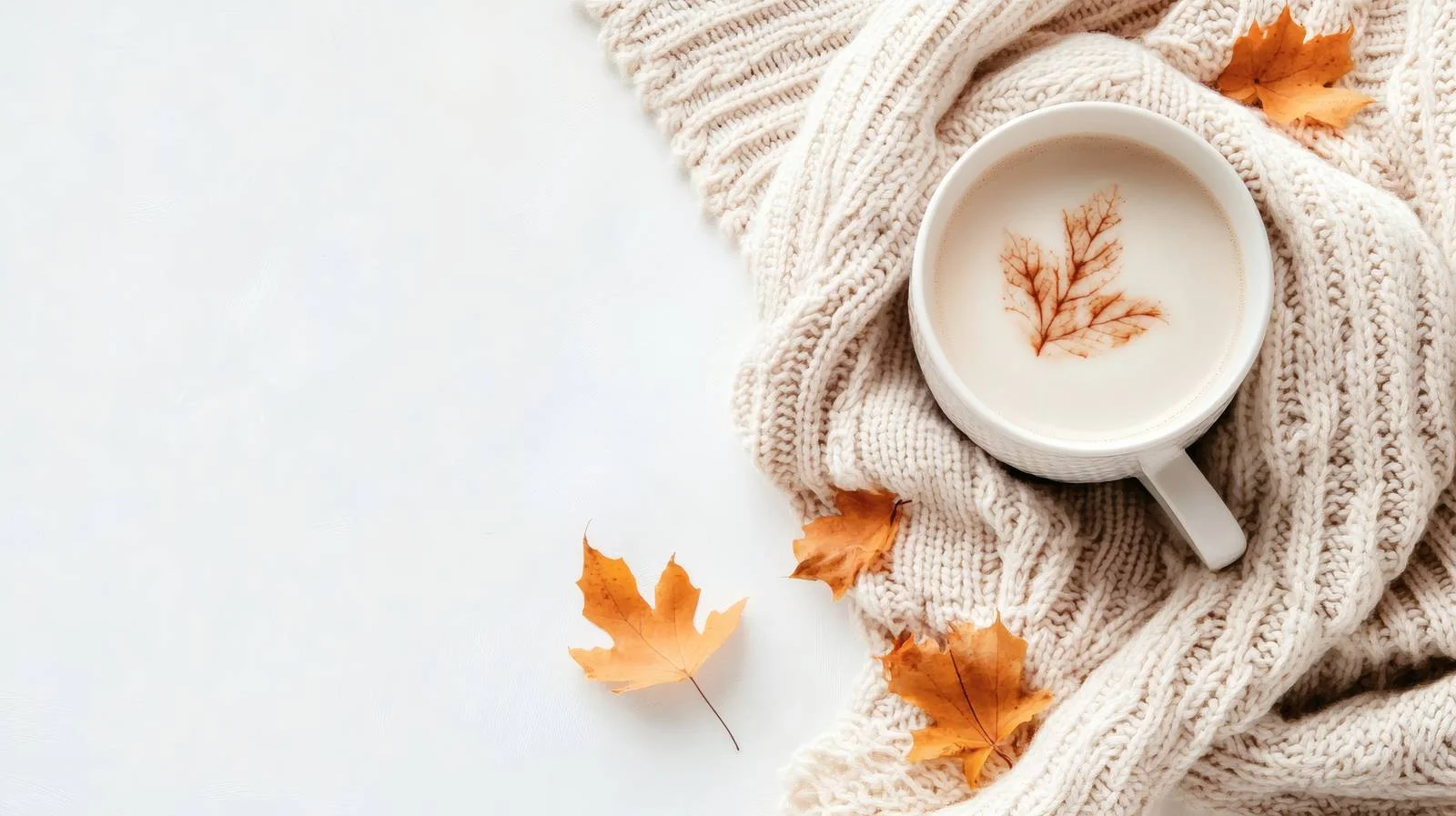 Cozy Autumn Hygge on White Background — free download from Dotvec