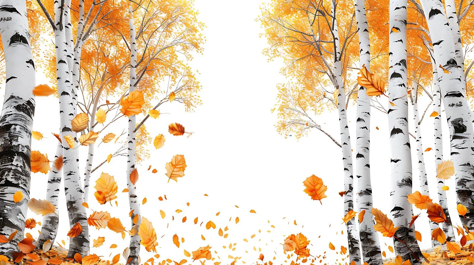 Serene Birch Forest in Autumn Isolation — free download from Dotvec