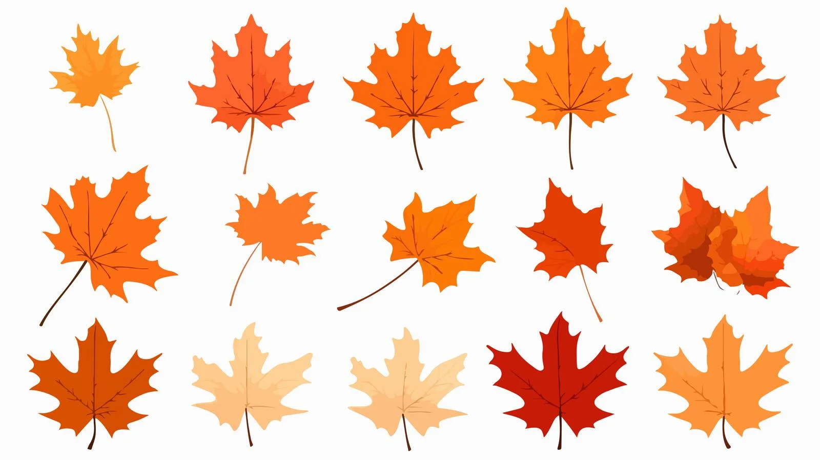 Orange Maple Leaves Collection — free download from Dotvec