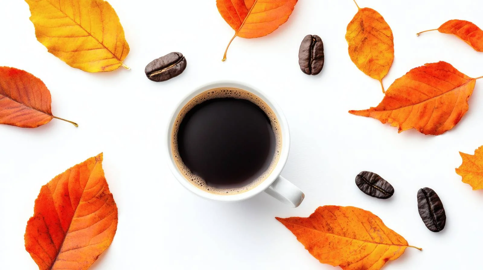 Autumn Coffee Break on White Background — free download from Dotvec