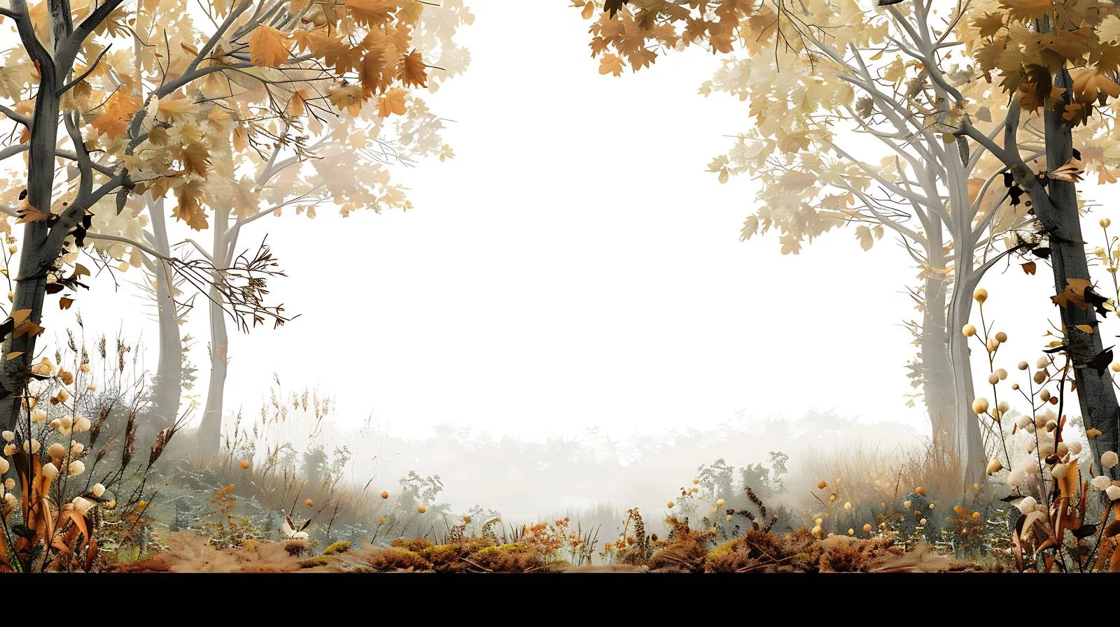 Serene Autumn Forest Scene Against White Background — free download from Dotvec