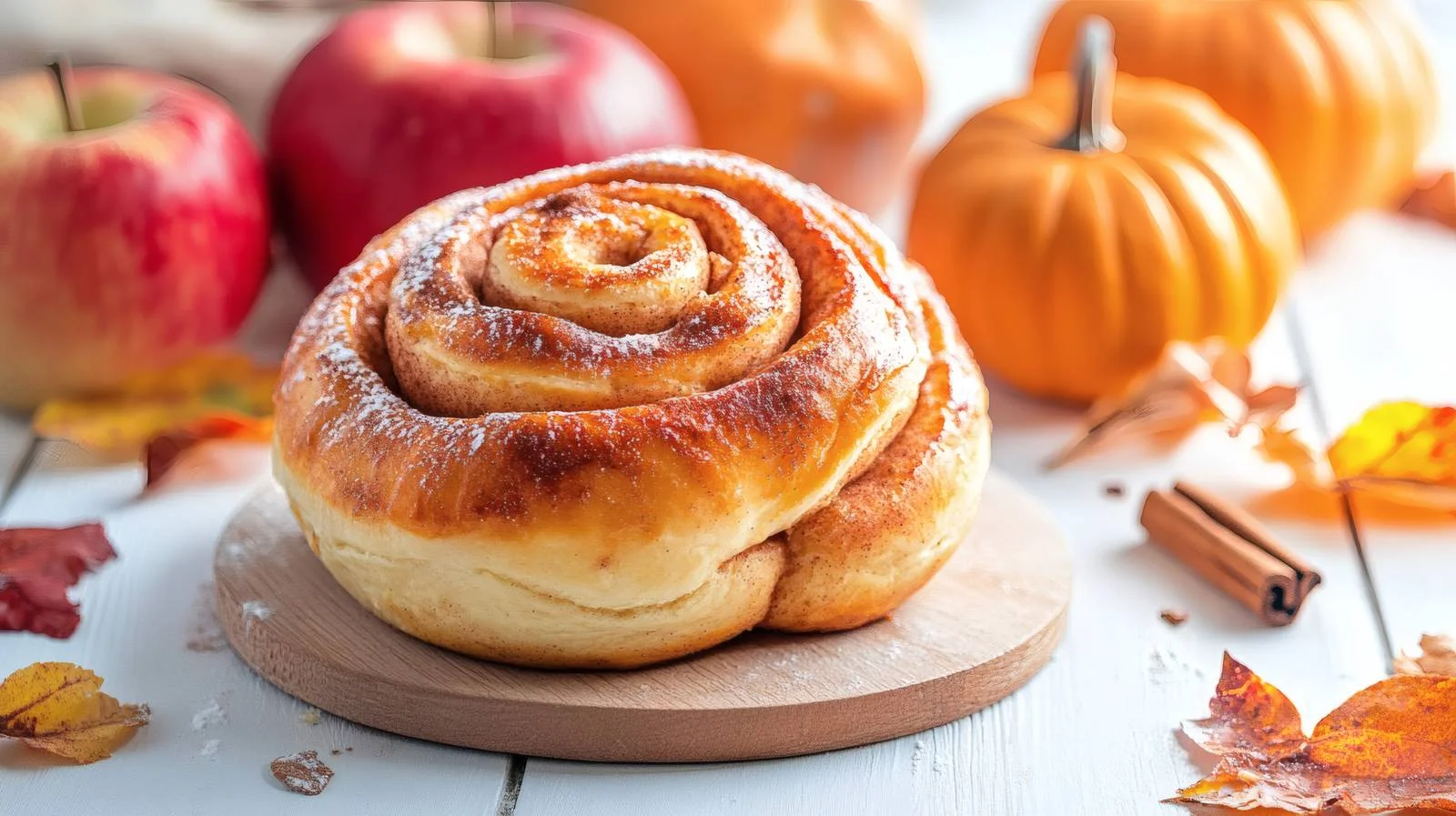 Autumn Harvest Cinnamon Rolls on White — free download from Dotvec